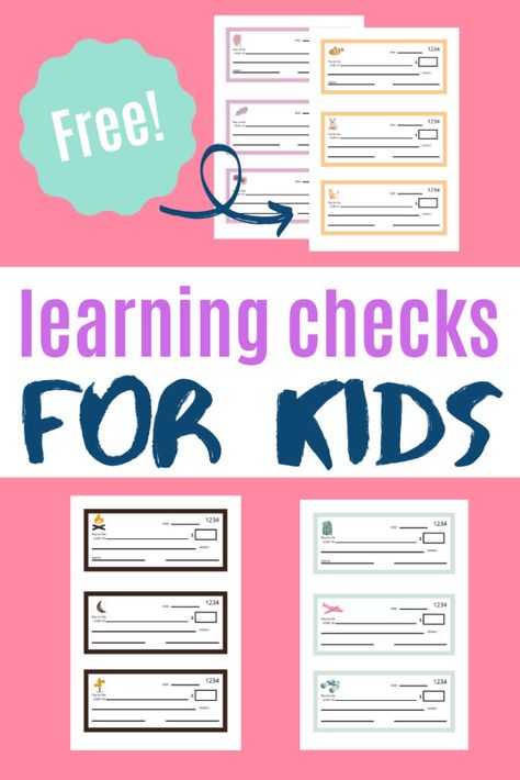 Play Checks Free Printable, Printable Checks Template Free, Consumer Math Worksheets Free Printable, Check Writing Practice, Health Games, Teaching Coins, Printable Checks, Homeschool Math Curriculum, Consumer Math