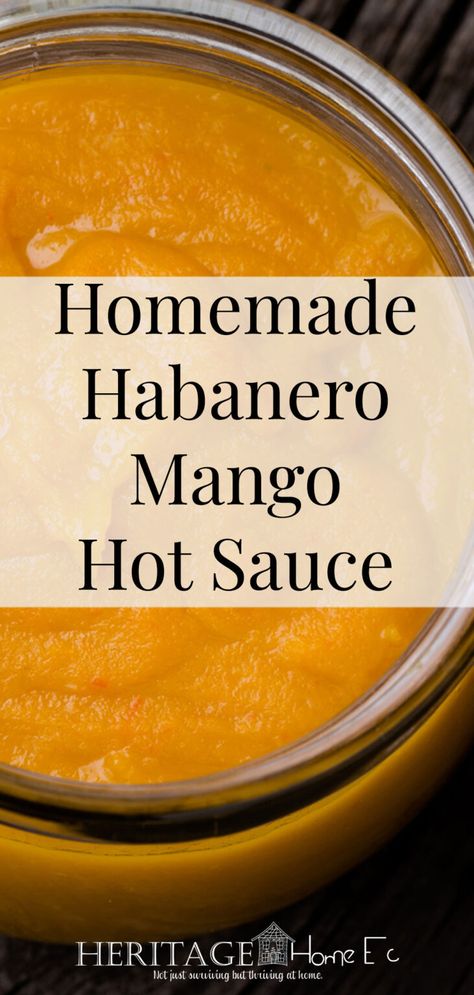 Hot Sauce Canning Recipe, Mango Habanero Wing Sauce, Habanero Wing Sauce, Mango Hot Sauce, Mango Sauce Recipe, Wing Sauce Recipe, Habanero Recipes, Mango Habanero Sauce, Mango Habanero Salsa