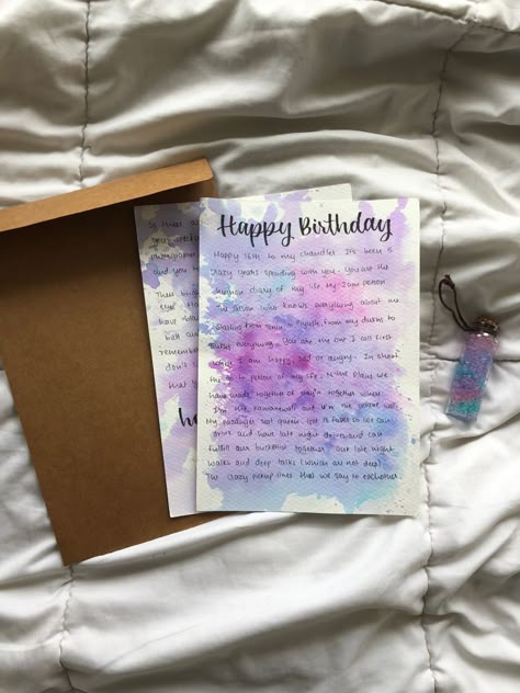 Handwritten letters and glass bottles Happy Birthday Cards Diy, Creative Birthday Cards, Bff Gifts Diy, Personalised Gifts Diy, Birthday Card Drawing, Diy Birthday Gifts For Friends, Creative Gifts For Boyfriend, Cards For Boyfriend, Birthday Cards For Friends