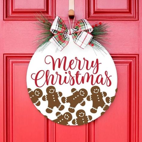 Creative Fonts for Christmas Crafts Gingerbread Welcome Sign, Boho Christmas Door Hanger, Gingerbread Door Hanger, Gingerbread Door, Gingerbread Svg, Christmas Fonts Free, Christmas Sign Svg, Wooden Wreath, Door Hanger Svg