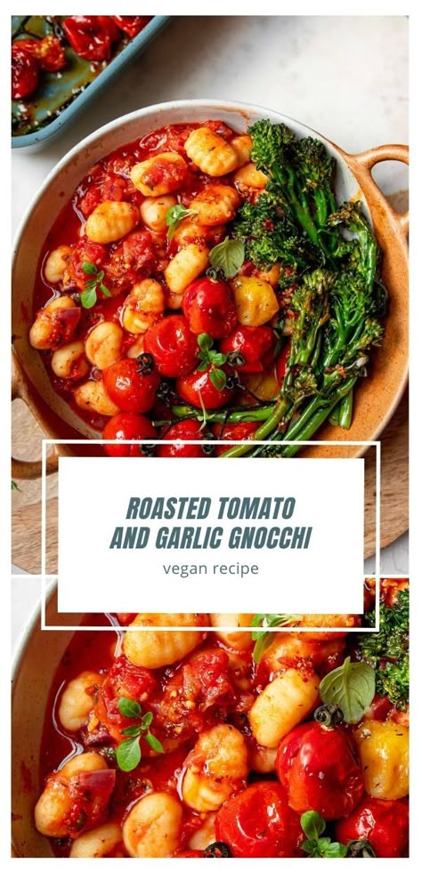 Vegan Gnocchi Bake, Vegetarian Tomato Recipes, Tomato Recipes Vegan, Gnocchi Recipes Vegan, Vegan Tomato Recipes, Veggie Gnocchi Recipes, Vegan Gnocchi Recipes, Gnocchi Recipes Healthy, Tomato Gnocchi