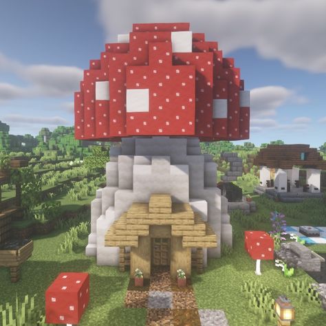 Mooshroom Minecraft House, Minecraft Giant Mushroom House, Pink Mushroom House Minecraft, Minecraft Mushroom Library, Cute Minecraft Mushroom House, Minecraft Mooshroom Build, Mushroom Houses Minecraft, Mushroom Village Minecraft, Minecraft Mushroom Village