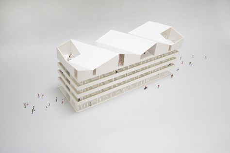 Karamuk Kuo, Meeting Hall, Town Hall Meeting, Architectural Model, Arch Model, Social Housing, Architectural Drawing, Design Research, Pitched Roof