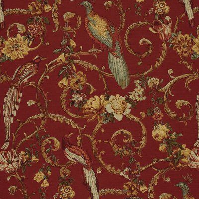 Schumacher Madrigal Performace Fabric (Set of 2) Color: Brick Red Flame Test, Motif Art Deco, Sea Wallpaper, Schumacher Fabric, Wallpaper Laptop, How To Make Pillows, Brick Red, Red Fabric, The Bar