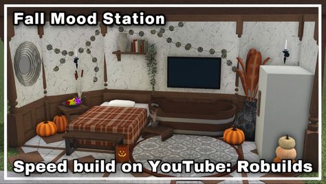 Bloxburg Mood Stations, Mood Station Bloxburg Aesthetic, Bloxburg Fall House Speed Build, Bloxburg Fall Update, Mood Station Bloxburg, Bloxburg Fall Festival, House Design, Building, Design