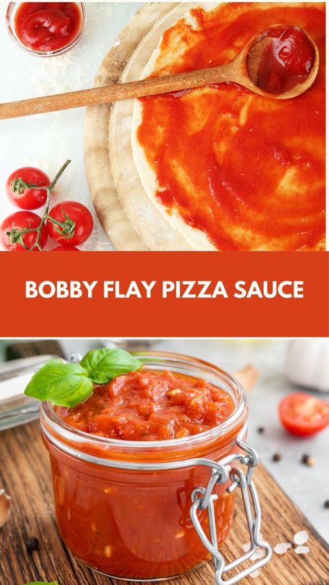 This delicious and easy pizza sauce by Bobby Flay is perfect for a quick, homemade meal. Made with simple, common ingredients, it’s a rich, flavorful sauce that pairs beautifully with any pizza toppings. Enjoy the fresh taste of basil and a hint of garlic, ready in minutes for a hot, satisfying pizza night. Sicilian Pizza Sauce, Diy Pizza Sauce, Pizza Sauce Recipe Homemade, Best Pizza Sauce Recipe, Barbeque Chicken Pizza, Easy Pizza Sauce, Pizza Oven Recipes, Bobby Flay Recipes, Pizza Ideas