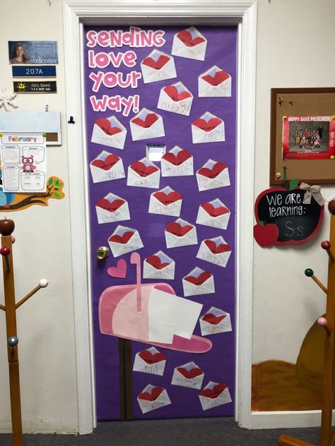 Valentine’s Day Office Door, February Door Decorations Classroom, February Classroom Door, Friendship Week, Class Door Decorations, Rainbow Bulletin Boards, Valentine Classroom, Kindergarten February, February Classroom