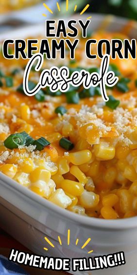 Easy Creamy Corn Casserole Corn Mix Recipes, Corn Casserole With Green Chilis, Recipes With Cream Corn, Frozen Corn Recipes Side Dishes, Canned Corn Recipes Side Dishes, Fiesta Corn Casserole, Frozen Corn Casserole, Jalapeño Corn Casserole, Crock Pot Corn Casserole