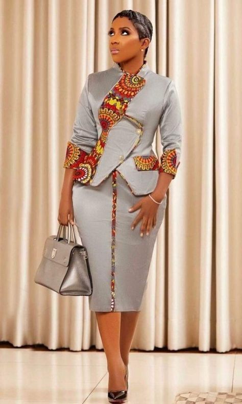 Skirt Suits For Women Classy Chic, Senator Dress For Ladies, Ankara Fashion Dresses Classy Beautiful, Styles Ankara, Corporate Dress, Short African Dresses, Ankara Gown, Ankara Fashion, Ankara Gown Styles