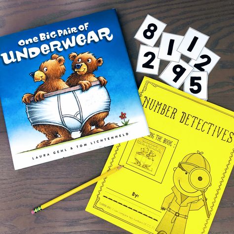 Looking for math literature activities for your primary students? Use the book One Big Pair of Underwear to reach number sense, one more/one less, comparing numbers, addition, subtraction, one-to-one correspondence and more. Don't forget to grab a FREE comparing numbers activity for your students to complete after the read-aloud. Comparing Numbers To 5 Kindergarten, Comparing Activities For Kindergarten, More And Fewer Kindergarten Activities, Comparing Numbers Game, Kindergarten Graduation Diploma, Comparing Numbers Kindergarten, Math Literature, Maths Investigations, Numbers Activity