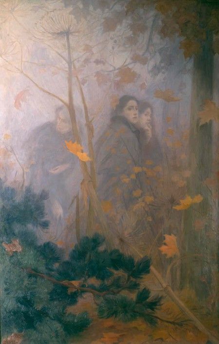 'The Vision of Autumn', 1899 by Victor Emile Prouvé (1858-1943) Bel Art, Art Et Illustration, Ethereal Art, The Vision, Tempera, In The Woods, Pretty Art, Classic Art, Art History