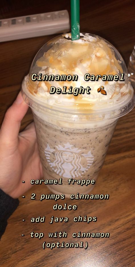 Starbucks Secret Drinks Frappuccino, Secret Starbucks Recipes Frappuccino, Starbucks Drinks Ideas Frappe, Fall Starbucks Frappuccino Orders, Best Starbucks Drinks Frappuccino, Starbucks Frappe Recipes, Good Starbucks Drinks To Order Frap, Cinnamon Starbucks Drinks, Starbucks Orders Frappuccino