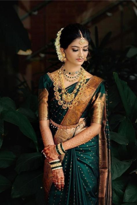 Presenting you latest south indian Sarees. #weddingbazaar#indianwedding #southindianweddings #southindianbrides #silksarees #kanjeevaramsaree #southindiansareelook #southindiansareeblousedesign #southindiansareewhite #southindiansareewedding #southindiansareetraditionalsilk Engagement Saree Look, Bridal Dresses Ideas, South Indian Bridal Look, Indian Bridal Look, Casual Blouse Designs, South Indian Wedding Saree, South Indian Bride Saree, Indian Bride Poses, Engagement Saree