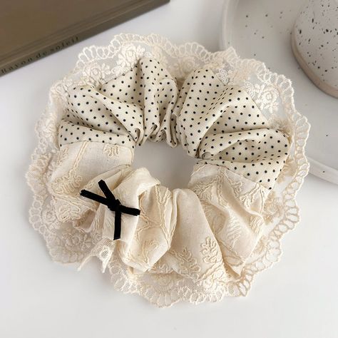 💎 Materials: Cotton Lace To Canadian customers: This item is too big to be shipped via Canada Post untracked mail (US$0.99), and must be shipped via Canada Post tracked services (US$9.99). Free shipping on orders over US$50. Big Scrunchies Diy, Lace Scrunchies, Scrunchies Ideas, Scrunchie Business, Bow Scrunchie, Scrunchies Diy, Board Display, Simple Sewing, Diy Hair Bows