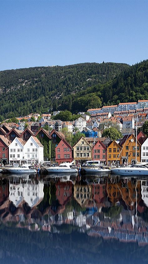 Bryggen Norway, Bergen Norway, Water Reflections, Latest Pics, Best Actor, Travel Pictures, More Pictures, Paris Skyline, Norway