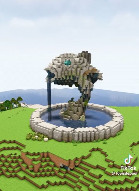 Minecraft Animal Fountain, Minecraft Circles, Minecraft Fountain, Minecraft Creator, Minecraft Idea, Minecraft Castle, Minecraft Builds, Minecraft Ideas, Minecraft Designs