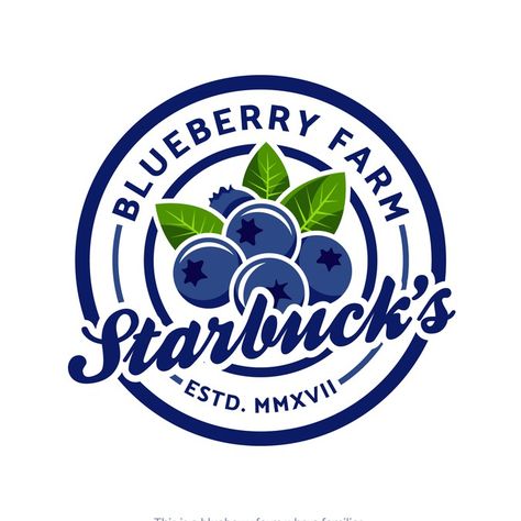 Create a fresh, fun, family friendly logo for Upick blueberry farm! by Anut Bigger Blueberry Logo Design, Fruit Branding, Blueberry Design, Friendly Logo, Egg Logo, Roofing Logo, Font Logotype, Berry Garden, Blueberry Farm