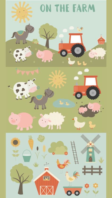 Fun Color Palette, Graphic Illustrations, Clip Arts, Fun Color, On The Farm, Digital Clip Art, File Format, The Farm, Ducks