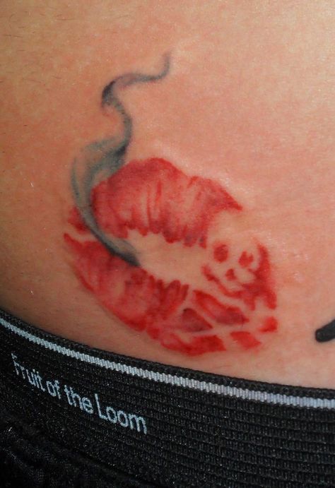 You know what's worse than having a messed up tattoo design on your skin forever? Getting called out about that epic fail online. Lower Arm Tattoo Ideas For Women, Teeth Mark Tattoo, Baddies Tattoos, Lips Tattoo Design, Tattoos Lips, Small Tattoos Designs, Inner Lip Tattoo, Tattoo Red, Cute Hand Tattoos