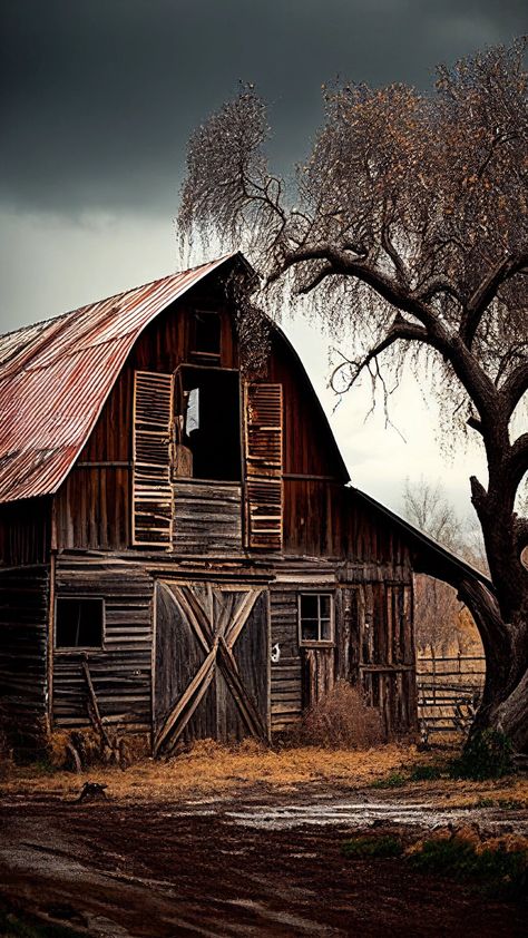 Nothing can beat the timeless look of a rustic farm. When you purchase this wallpaper you can add that timeless look to your smartphone's background. This also would make an excellent gift for family and friends. This product is optimized for 1080x1920 screen resolution. This product is intended for personal use and not meant for commercial use or resale. Old Farmstead Pictures, Farm Background Wallpapers, Barn Pictures Ideas, Old Barns Rustic, Old Barn Paintings, Farm Background, Farm Wallpaper, Barn Backdrop, Old Window Projects