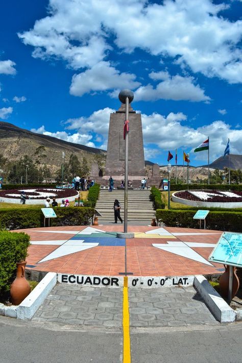 Mitad del Mundo, "The Equator" Ecuador - Spanish for "Middle of the World" this small town outside Quito sits at Latitude 0 and is home to the Equator museum and monument. Ecuador Travel, Quito Ecuador, International Travel Tips, Galapagos Islands, American Travel, South America Travel, Travel South, Quito, Top Of The World