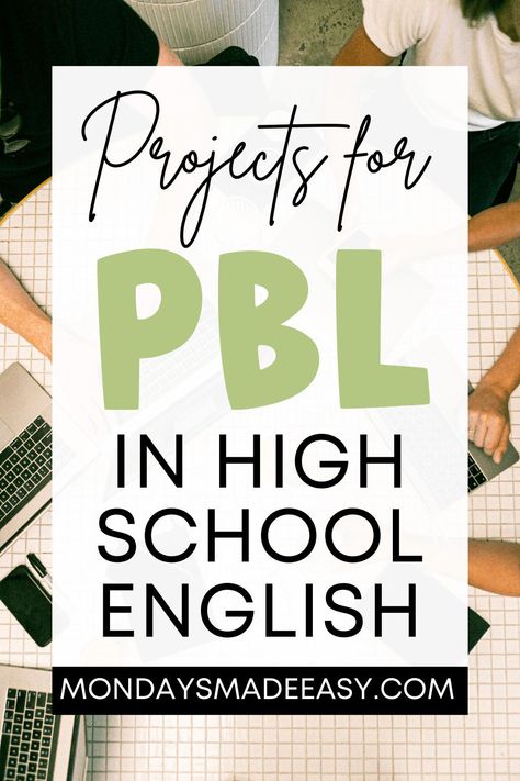 Project Based Learning High School English, Book Project Ideas High School, High School Ela Bulletin Board Ideas, High School Project Ideas, Project Based Learning High School, Project Based Learning Ideas, High School English Lesson Plans, Future Educator, High School English Classroom