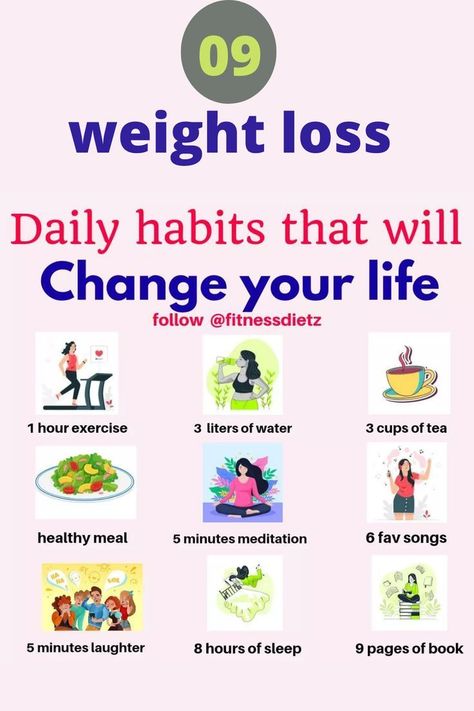 9-Weight Loss Daily Habits That Will Change Your Life Beginner Meal Planning, Healthy Lifestyle Changes, One Day At A Time, Nutrition Advice, Daily Habits, Health Goals, Healthier You, The Change, Transform Your Life