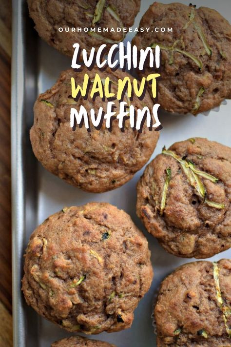 Make your morning beautiful with this Starbucks-inspired breakfast, Zucchini Walnut Muffins! Breakfast Zucchini, Easy Fall Breakfast, Paradise Bakery, Glazed Walnuts, Zucchini Muffin Recipes, Walnut Muffins, Starbucks Pumpkin Spice, Walnut Bread, Spice Cake Mix