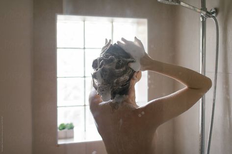 Person Showering, Showering Reference, In The Shower Photography, Shower Reference, Getting Out Of Shower Reference, Shower Photography Woman, Shower Model Photoshoot, Shower Self Portrait, Shower Photography