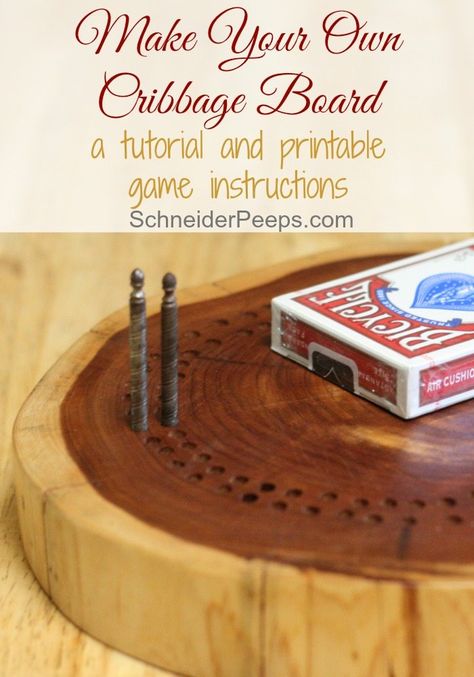 Cribbage Board Template, Custom Cribbage Board, Cedar Log, Wood Games, Cribbage Board, Family Heirloom, Gift Handmade, Diy Crafts To Sell, Crafts To Sell