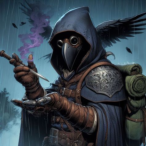 Dnd Kenku Artificer, Dnd Kenku Plague Doctor, Dnd Plague Doctor, Kenku Artificer, Modele Fitness, Dungeons And Dragons Art, Planets Art, Dungeons And Dragons Characters, Dnd Art