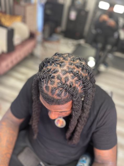 Dreadlock Barrel Twist Men, Loc Designs Men, Drippy Hairstyles, Locs Hairstyles Black Man, Barrell Twist Loc Styles Men, Loc Style For Men, Loc Styles For Men Long, Loc Braids Styles Men, Locs Styles For Men