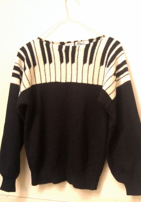 Piano Sweater! Baggy Sweaters, Piano Key, Members Only, Unique Beauty, Fashion Website, Exclusive Fashion, 80s Fashion, Up Girl, Character Outfits