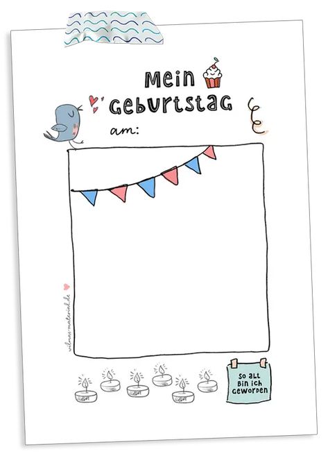 Portfolio Geburtstag - kostenlose Portfolio Vorlagen (1 PDF) Portfolio Kindergarten, Kindergarten Portfolio, Portfolio Pdf, German Language Learning, Baby Album, German Language, Free Printables, Kindergarten, Portfolio