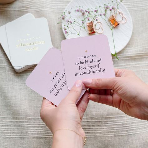 Everyday Affirmation Cards: Self Love Affirmations #AffirmationCards #PositiveVibes #SelfLove #DailyAffirmations Life Areas, Gold Foil Text, Wealth Abundance, Positive Affirmation Cards, Self Love Affirmations, Encouragement Cards, Love Affirmations, Affirmation Cards, Positive Messages