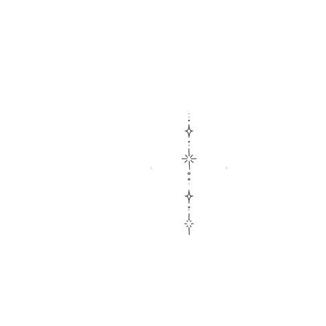 Fine Line Tattoo Down Spine, Stars Down Spine Tattoo, Fineline Spine Tattoo Minimalist, Dainty Vertical Tattoo, Straight Spine Tattoo, Line Of Stars Tattoo, Sternum Line Tattoo, Spine Fine Line Tattoo, Small Feminine Tattoos Classy Simple