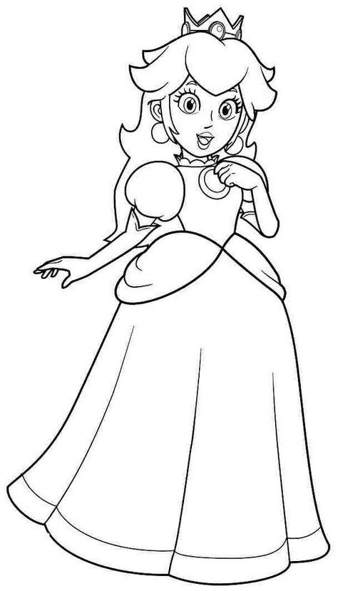 Super Mario Coloring Pages, Mario And Princess Peach, Princess Printables, Disney Princess Colors, Disney Princess Coloring Pages, Mario Coloring Pages, Birthday Coloring Pages, Rainbow Canvas, Barbie Coloring