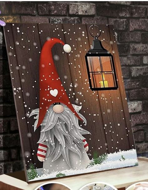 Gnome Paint, Christmas Traditional, Christmas Canvas Art, Christmas Paintings On Canvas, Christmas Arts And Crafts, Holiday Painting, Christmas Signs Wood, Christmas Wood Crafts, Christmas Canvas