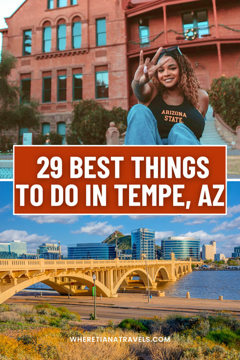 Planning a trip to Tempe, Arizona? Check out the 29 best things to do in this vibrant city! From outdoor adventures to cultural attractions, find activities for every interest. Click to read the full article and make the most of your time in Tempe! Tempe Arizona Aesthetic, Tempe Arizona, Arizona State, Free Things, Free Things To Do, Outdoor Activities, Hiking Trails, Outdoors Adventure, Arizona