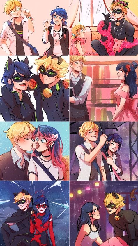 Miraculous Ships Fanart, Mlb Fan Art, Miraculous Fanart, Ladybug E Catnoir, Miraculous Ladybug Kiss, Tikki Y Plagg, Powerpuff Girls Fanart, Miraculous Ladybug Oc, Miraculous Wallpaper