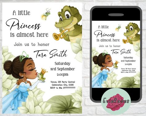 Lilly Party, Water Lilly, Princess And The Frog, Baby Shower Princess, Color Printer, Digital Text, Baby Shower Planning, Baby Princess, Printable Decor