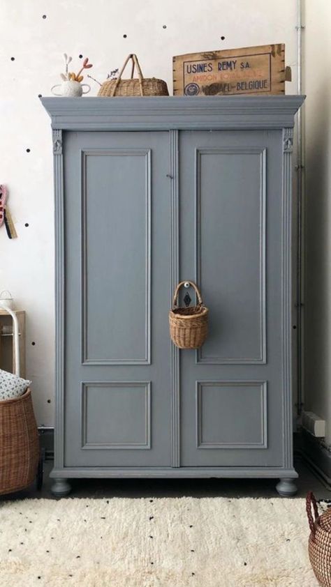 Childrens Wardrobes, Painted Armoire, Painted Wardrobe, Using Chalk Paint, Wardrobe Makeover, Colorful World, Furniture Renovation, Baby Boy Rooms, Flipping Furniture