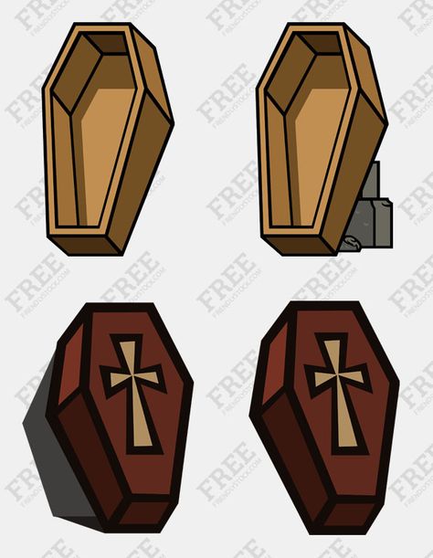 Coffin Illustration, Simple Drawings, Halloween Coffin, Free Vector Illustration, Free Clipart, Halloween Theme, Free Graphics, Vector Clipart, Halloween Themes