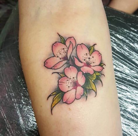 Tattoos Cherry Blossom, Japanese Cherry Blossom Tattoo, Cherry Blossom Tattoos, Lisa Tattoo, Floral Hip Tattoo, Cherry Tattoos, Cherry Blossom Tattoo, Blossom Tattoo, Small Hand Tattoos