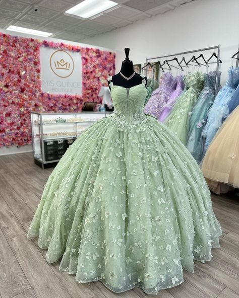 Sage quinceañera dress Tinkerbell Sweet 16 Dress, Light Green And Gold Quinceanera Dresses, Sage Sweet 16 Dress, Sage Green And Gold Quinceanera Dresses, Sage Green Dress Quinceanera, Sage Green Quinceanera Dresses Mexican, Sage Quinceanera Dress, Sage Green Quince Dress, Light Green Quinceanera Dresses