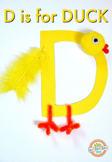 Letter D Preschool Craft, Letter D Craft, Preschool Letter D, D Is For Duck, Letter D Activities, Free Phonics Printables, D Activities, Letter D Crafts, Preschool Activities At Home