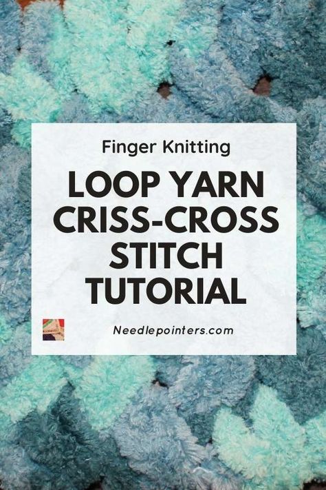 Loop Yarn Stitches, Finger Loop Yarn Patterns, Loop Yarn Patterns, Fabric Snowflakes, Finger Knitting Blankets, Fabric Snowflake, Chunky Blanket Diy, Learn Knitting, Cross Blanket