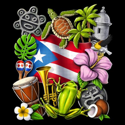 This Puerto Rican boricua design features the coqui frog, Puerto Rico flag, and pride symbols. Puerto Rico Wallpaper Iphone, Pride Symbols, Coqui Frog, Puerto Rican Artwork, Puerto Rican People, Pride Symbol, Puerto Rico Art, Puerto Rican Culture, Puerto Rican Pride