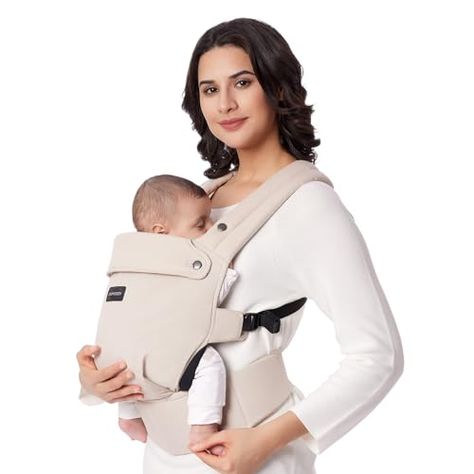 Momcozy Baby Carrier Newborn to Toddler - Ergonomic, Cozy and Lightweight Infant Carrier for 7-44lbs, Effortless to Put On, Ideal for Hands-Free Parenting, Enhanced Lumbar Support, Khaki Minimalist Baby Registry, Baby Holder, Newborn Carrier, Baby Carrier Cover, Infant Carrier, Toddler Carrier, Baby Carrier Newborn, Baby Registry Must Haves, Baby Legs