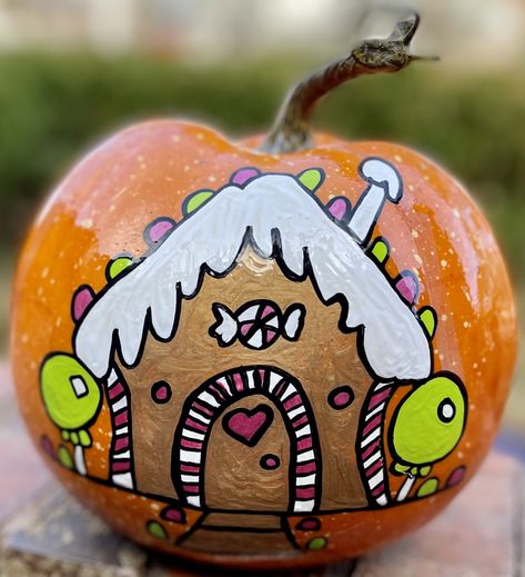 Christmas Pumpkin Painting Ideas, Christmas Painted Pumpkins, Christmas Pumpkin Painting, Christmas Pumpkins, Tree Theme, Painted Pumpkin, Neon Painting, Pumpkin Ideas, Pumpkin Painting